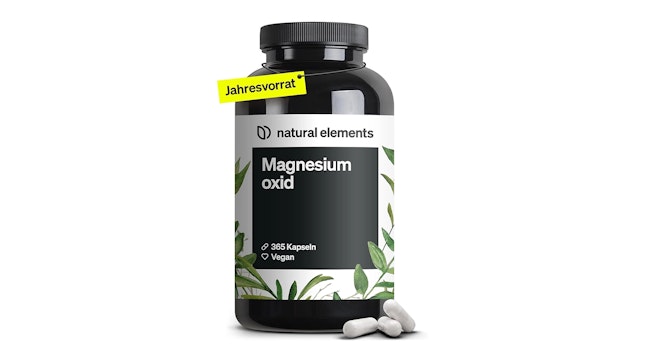 Produktbild einer Dose mit Magnesium Kapseln von Natural Elements.