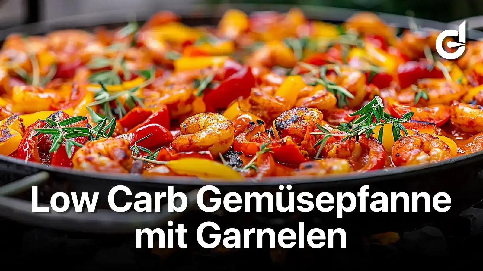Rezept für eine Low Carb Gemüsepfanne mit Garnelen.
