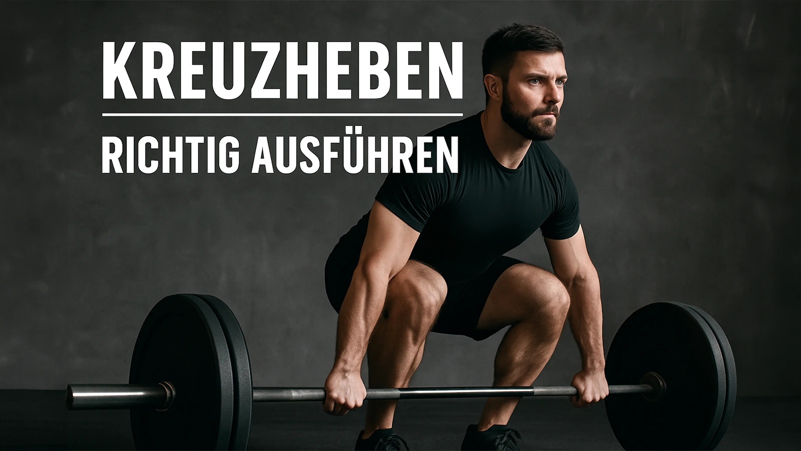 Bild von einem muskulösen Mann, der Kreuzheben macht.