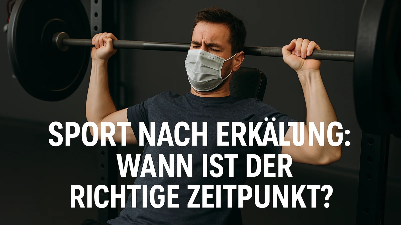 Bild eines Mannes beim Kraftsport mit einer Maske.