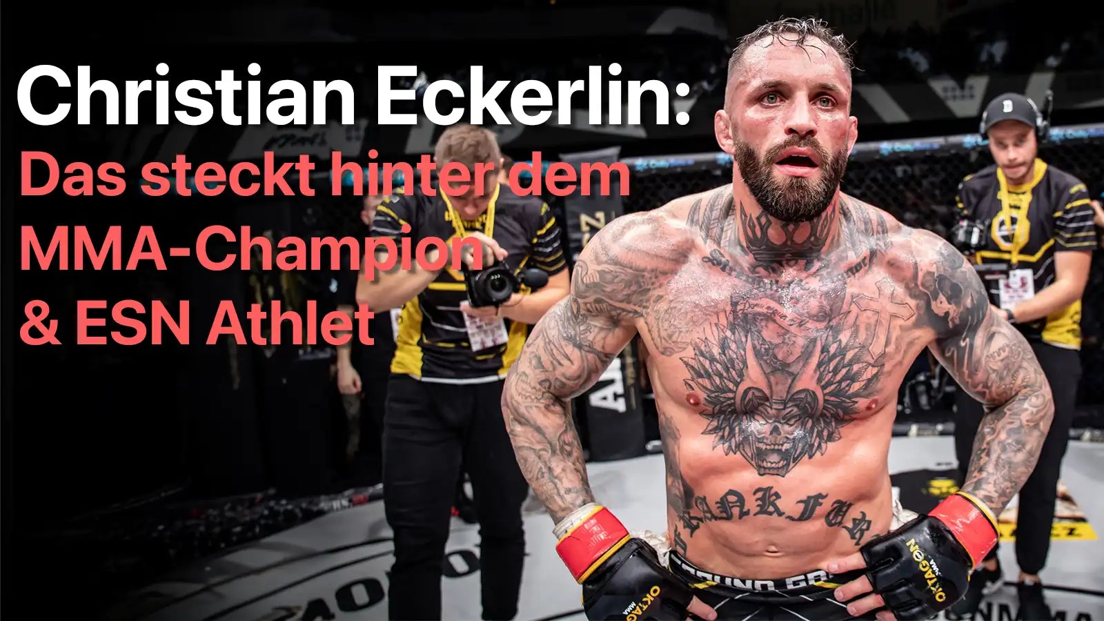 Bild von Christian Eckerlin nach einem Kampf im Oktagon.