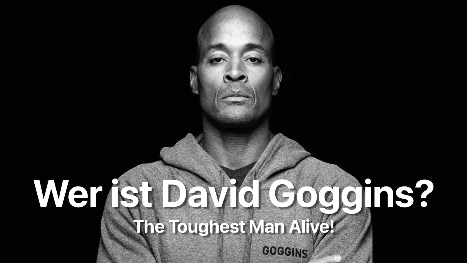 Schwarz Weiß Bild von David Goggins.