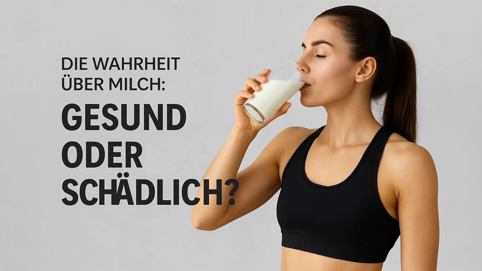 Ist Milch gesund? Bild von einer Frau mit einem Milchglas in der Hand.
