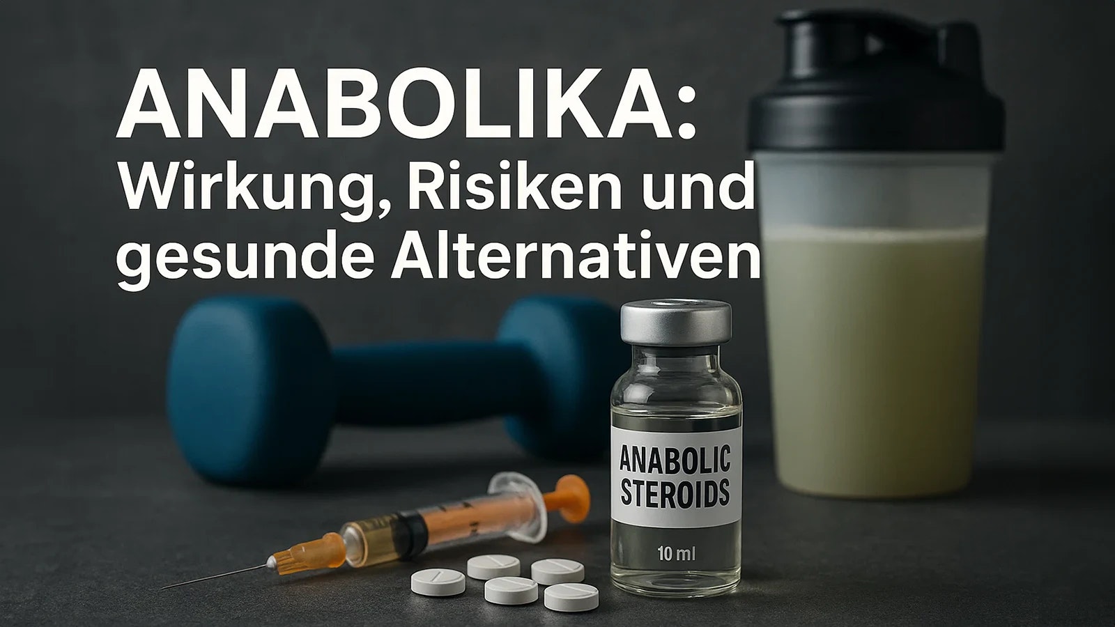 Bild von Anabolika auf dunklem Grund.