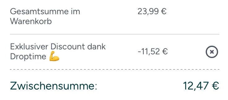 Bild vom anwenden des Rabattcodes bei MyProtein