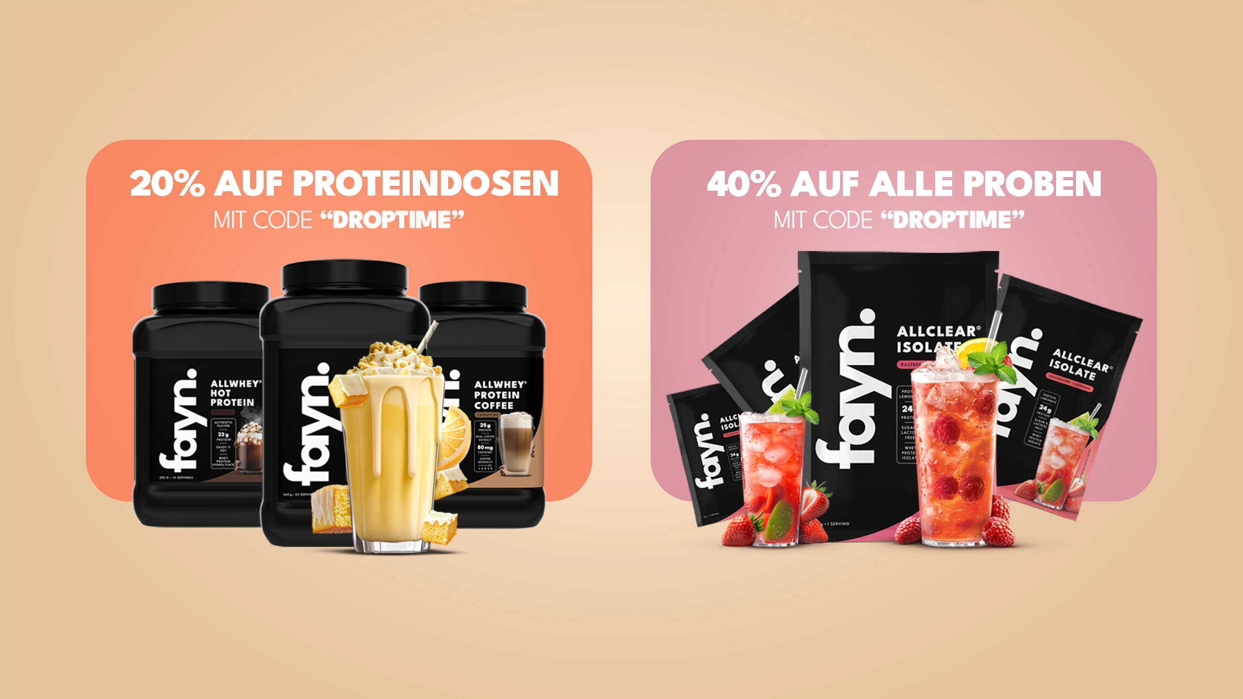 20% auf alle Proteine bei fayn