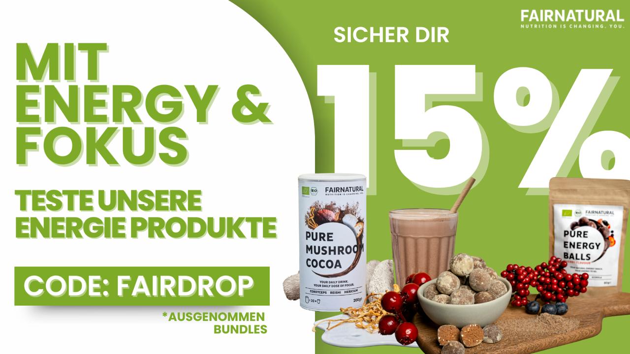 15% auf Energy Produkte bei Fairnatural