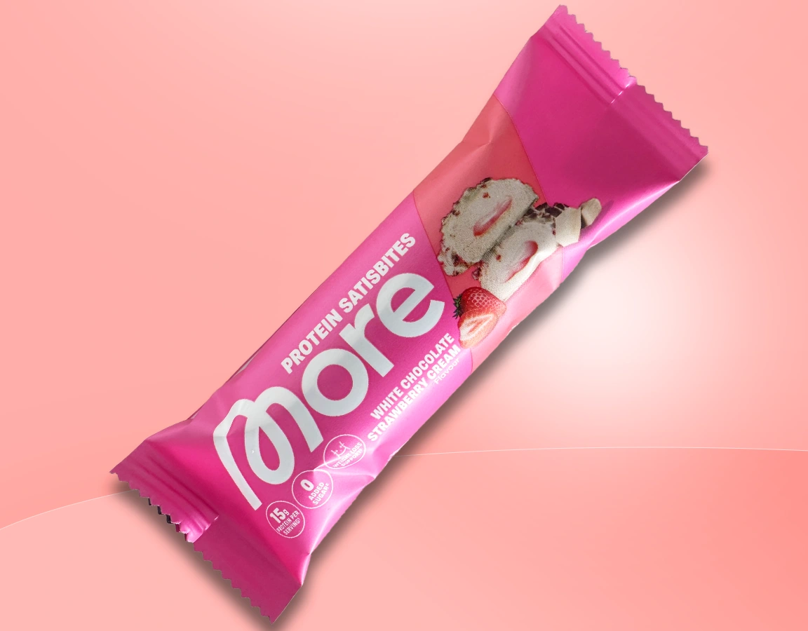 More Protein Satisbites "White Chocolate Strawberry Cream" Produktbild.