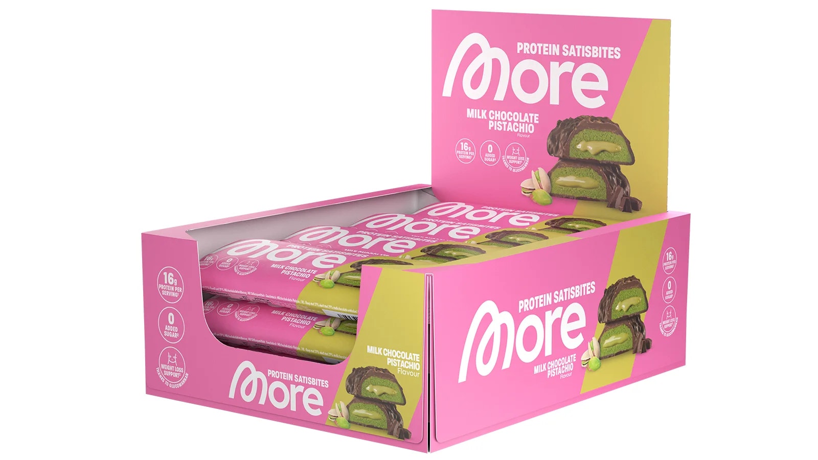 More Protein Satisbites "Milky Chocolate Pistachio" Produktbild.