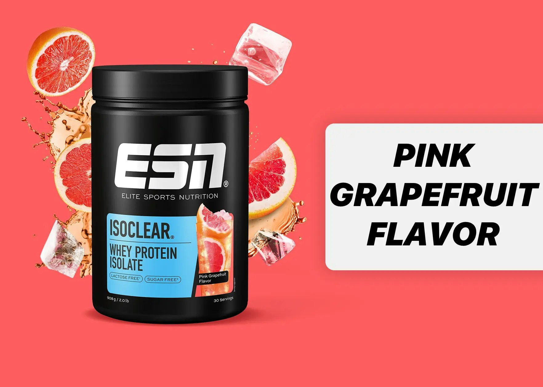 Das ESN Isoclear Whey Isolate im Geschmack Pink Grapefruit Flavor