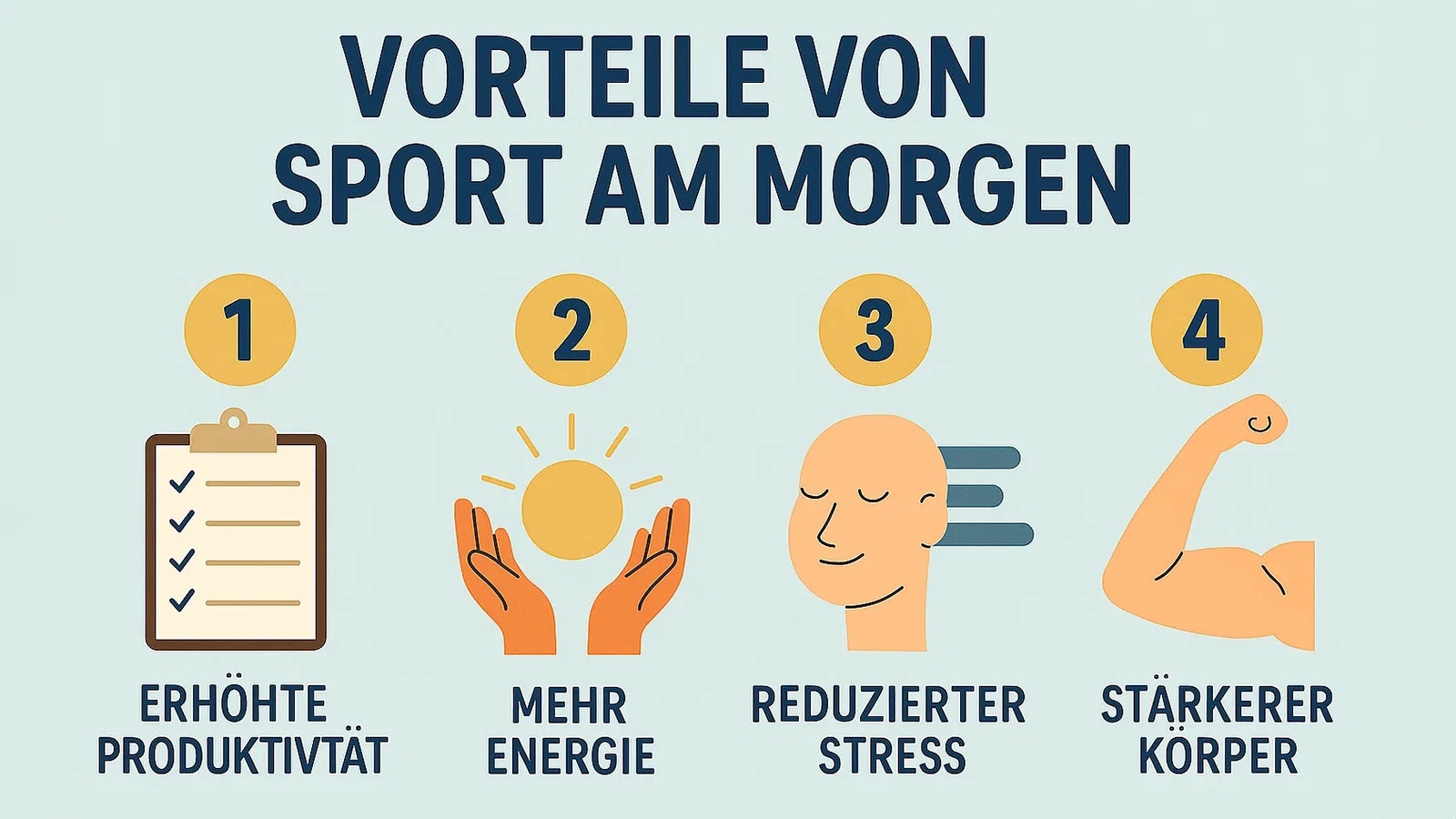 Darstellung der Vorteile von Sport am morgen.