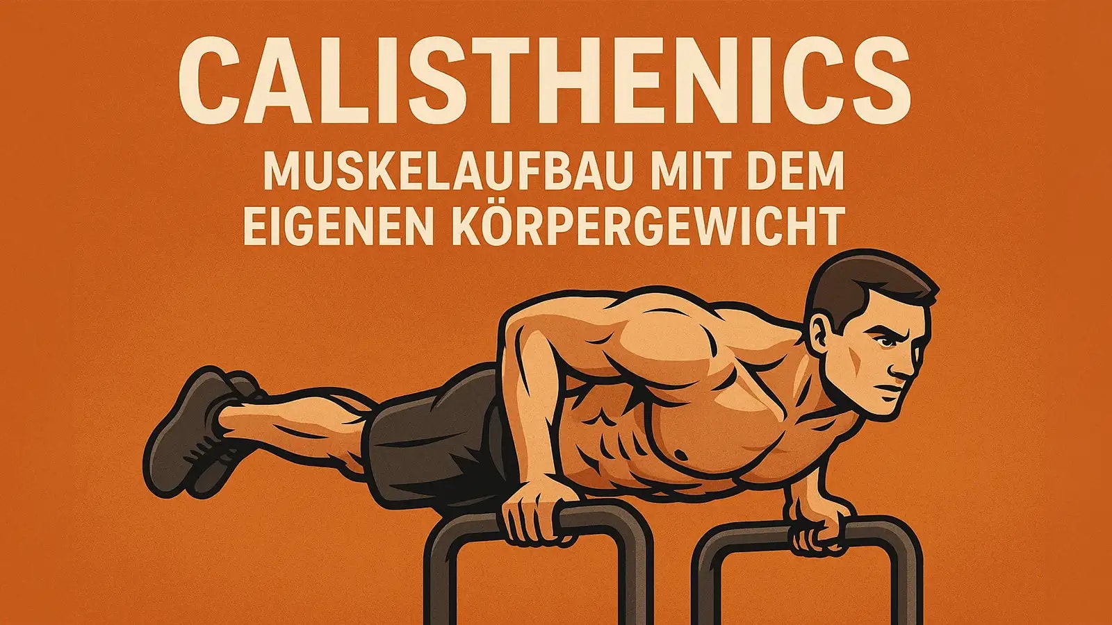 Gezeichnete Darstellung von einem Mann, der Calisthenics macht.