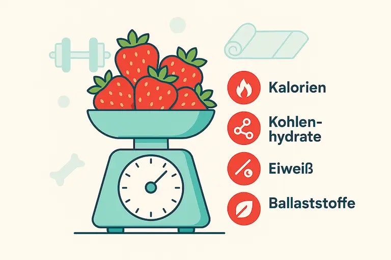 Bild mit Erdbeeren auf einer Waage