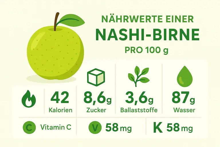 Bild welches veranschaulicht die Kalorien einer Nashi