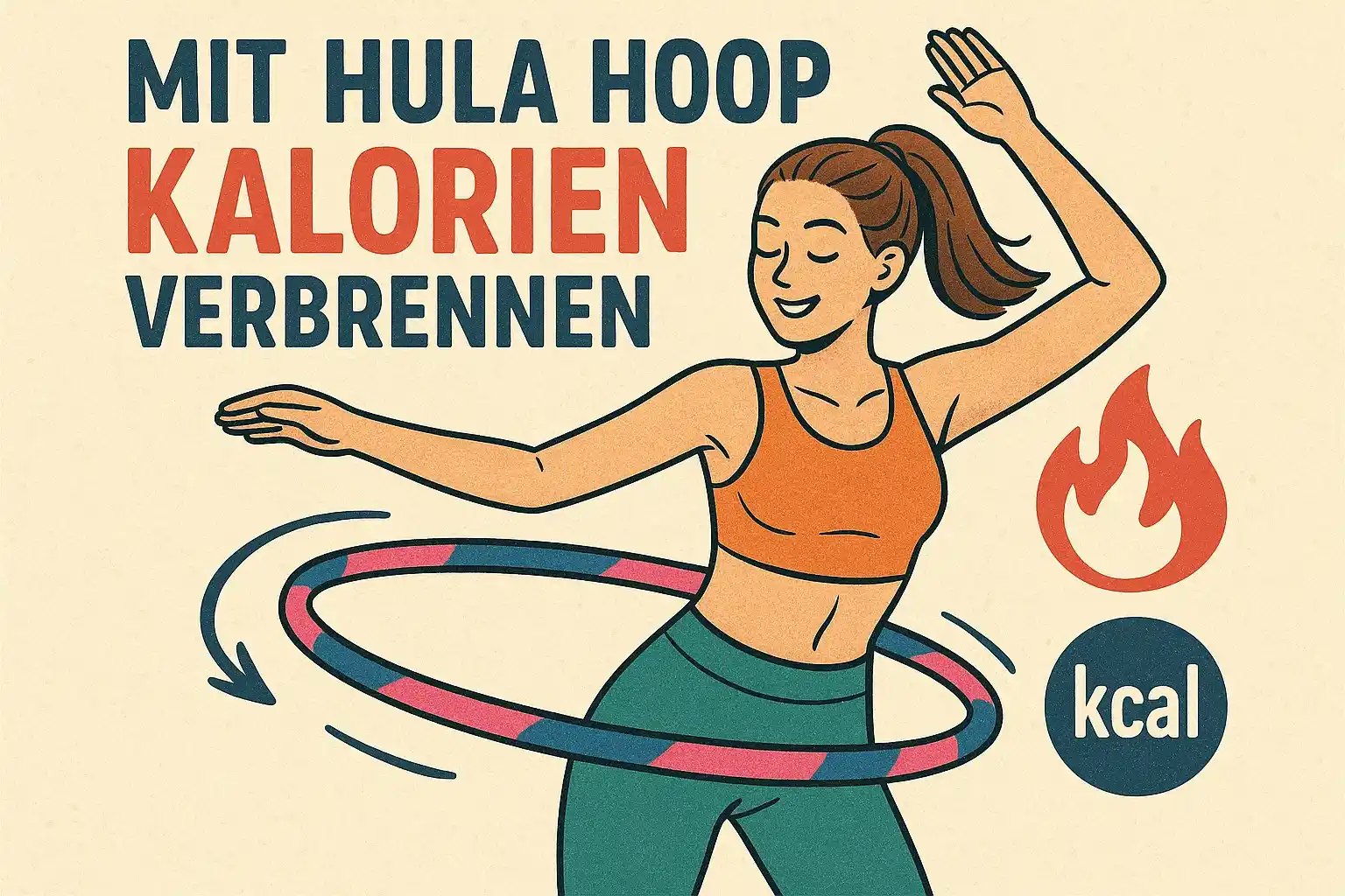 Zeichnung einer Frau mit einem Hula Hoop Reifen.