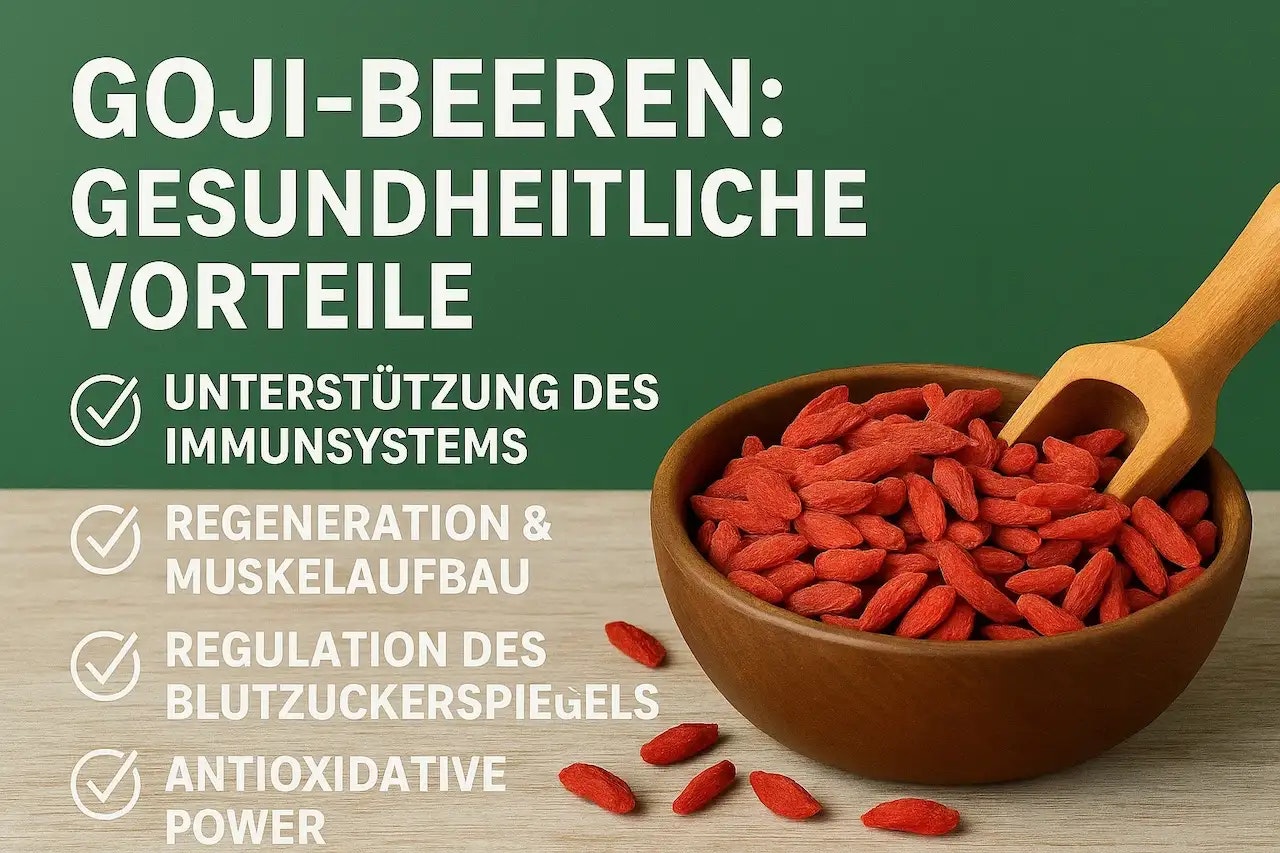 Eine Darstellung der Vorteile von Goji Beeren.