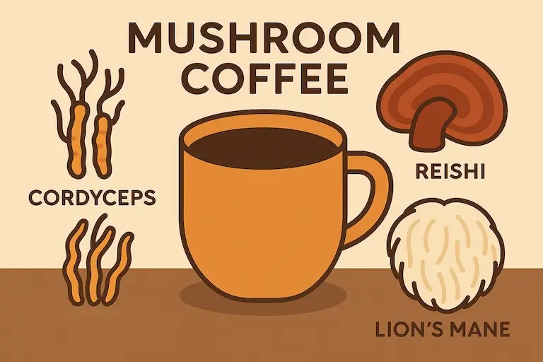 Bild zur Übersicht von Mushroom Coffee welche Pilze enthalten sind