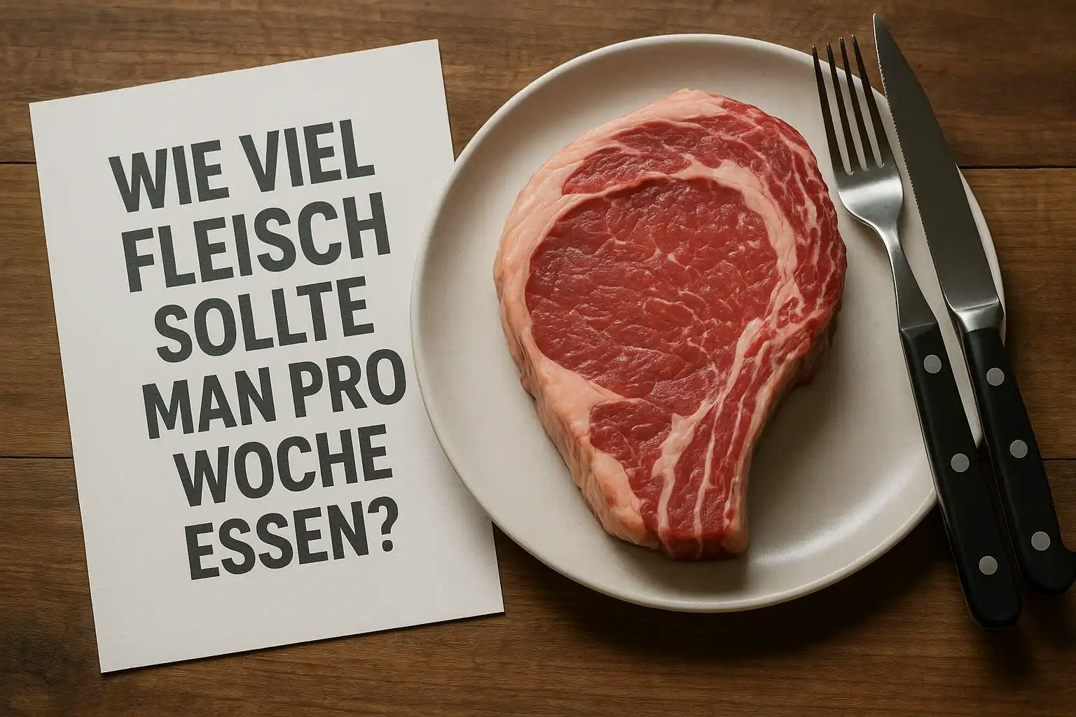 Bild von einem Stück Fleisch auf einem Teller.