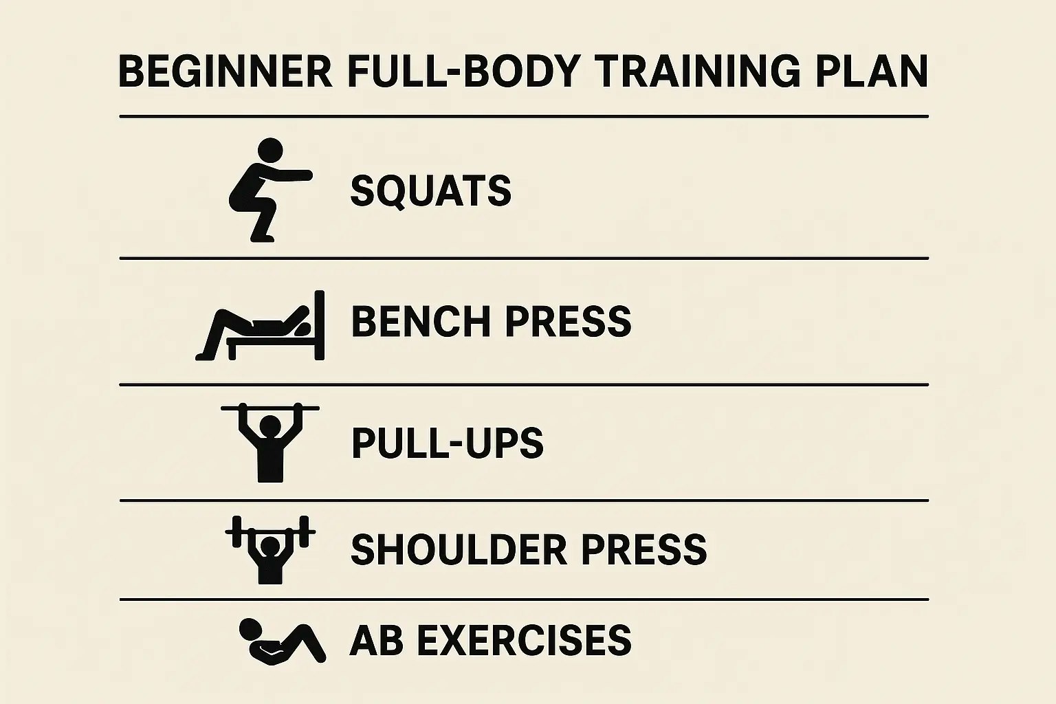 Grafik zum Trainingsplan für Anfänger