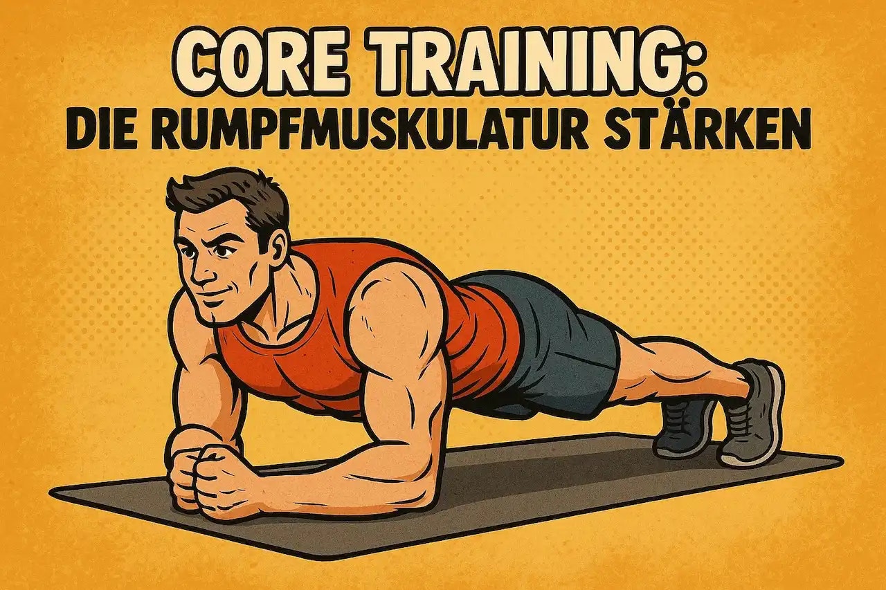 Zeichnung von einem Mann beim Core Training.