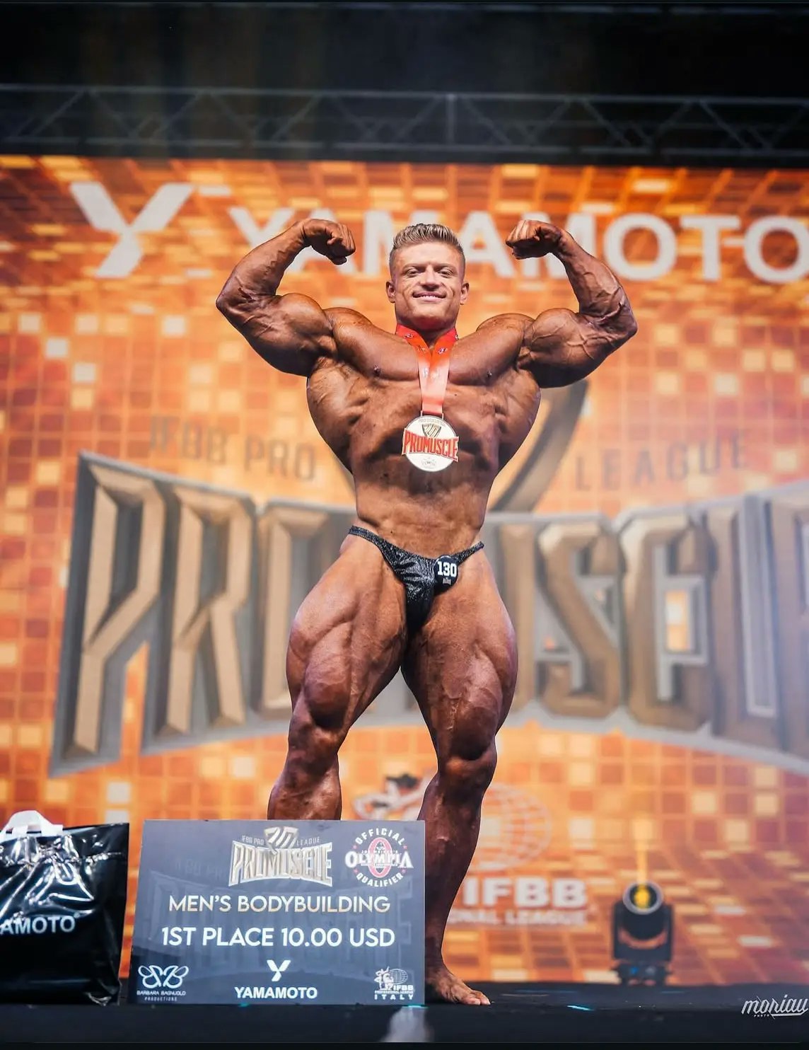 Bild von Urs beim Italy Pro Wettkampf wo er den ersten Platz gemacht hat