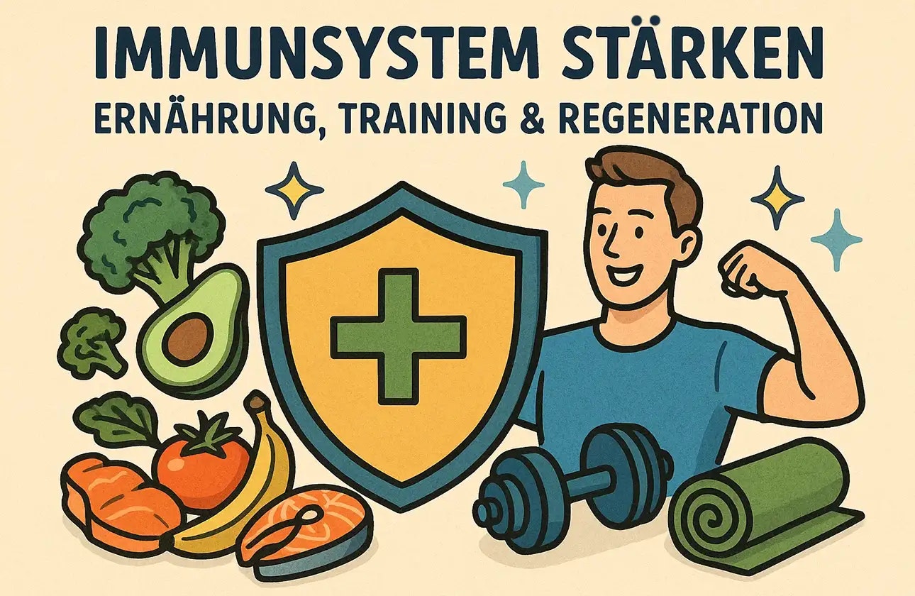 Darstellung verschiedener Faktoren für ein gutes Immunsystem.
