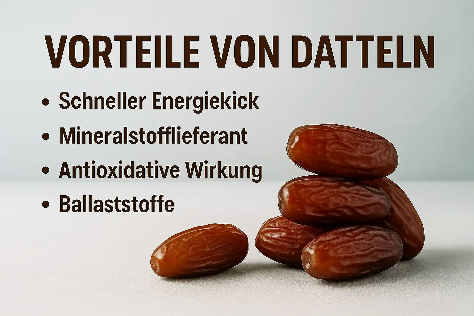 Darstellung der Vorteile von Datteln.