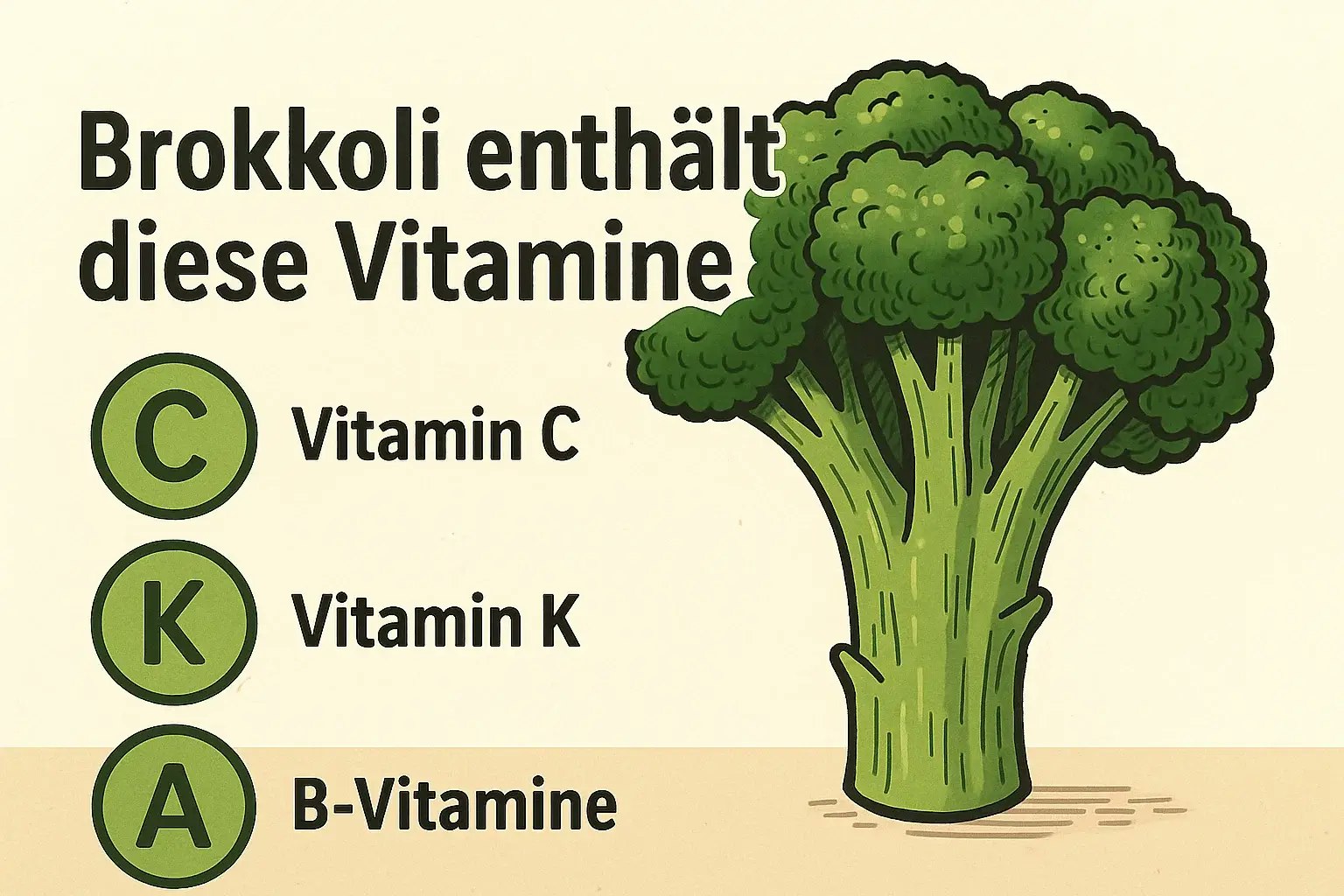 Darstellung der Vitamine in Brokkoli.