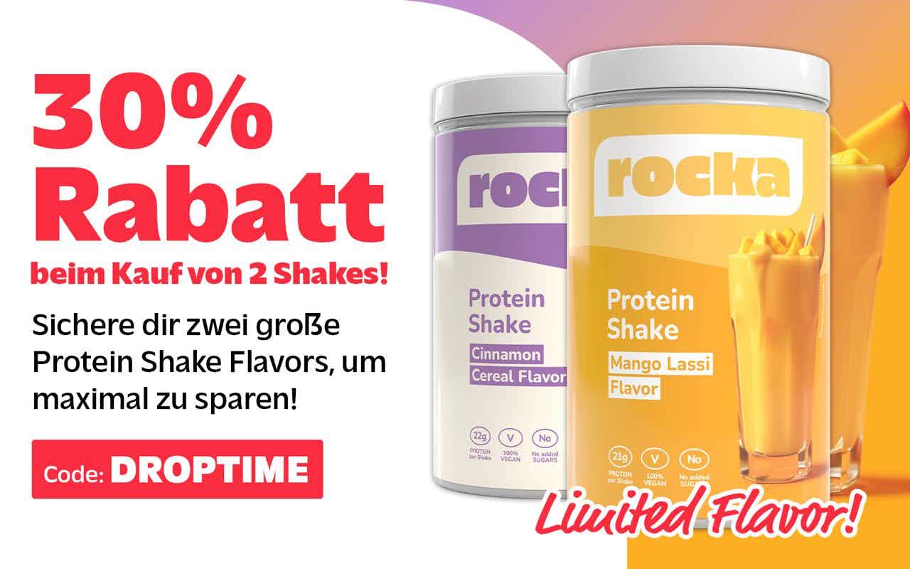 30% beim Kauf von zwei Protein Shakes bei rocka