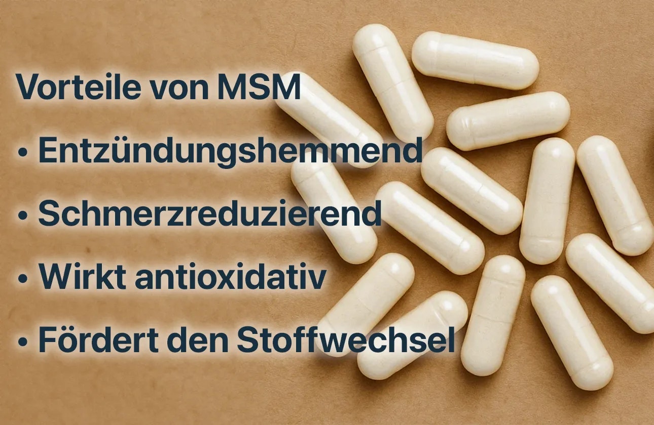 Darstellung von MSM in Kapseln.