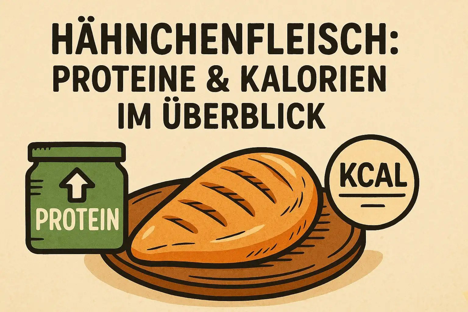 Zeichnung von einem Stück Hähnchenfleisch.