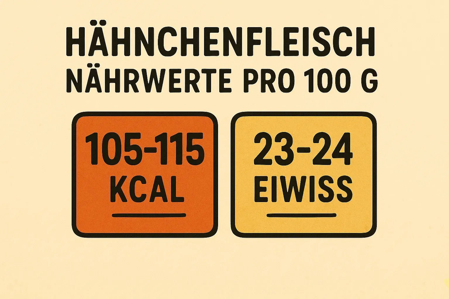 Darstellung der Nährwerte von Hähnchenfleisch.