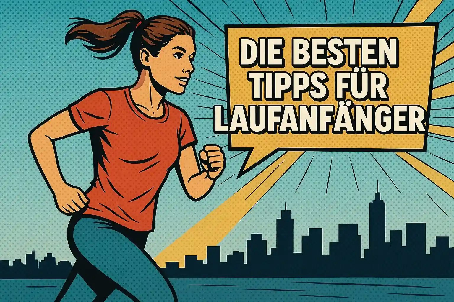 Zeichnung einer Frau beim Laufen.