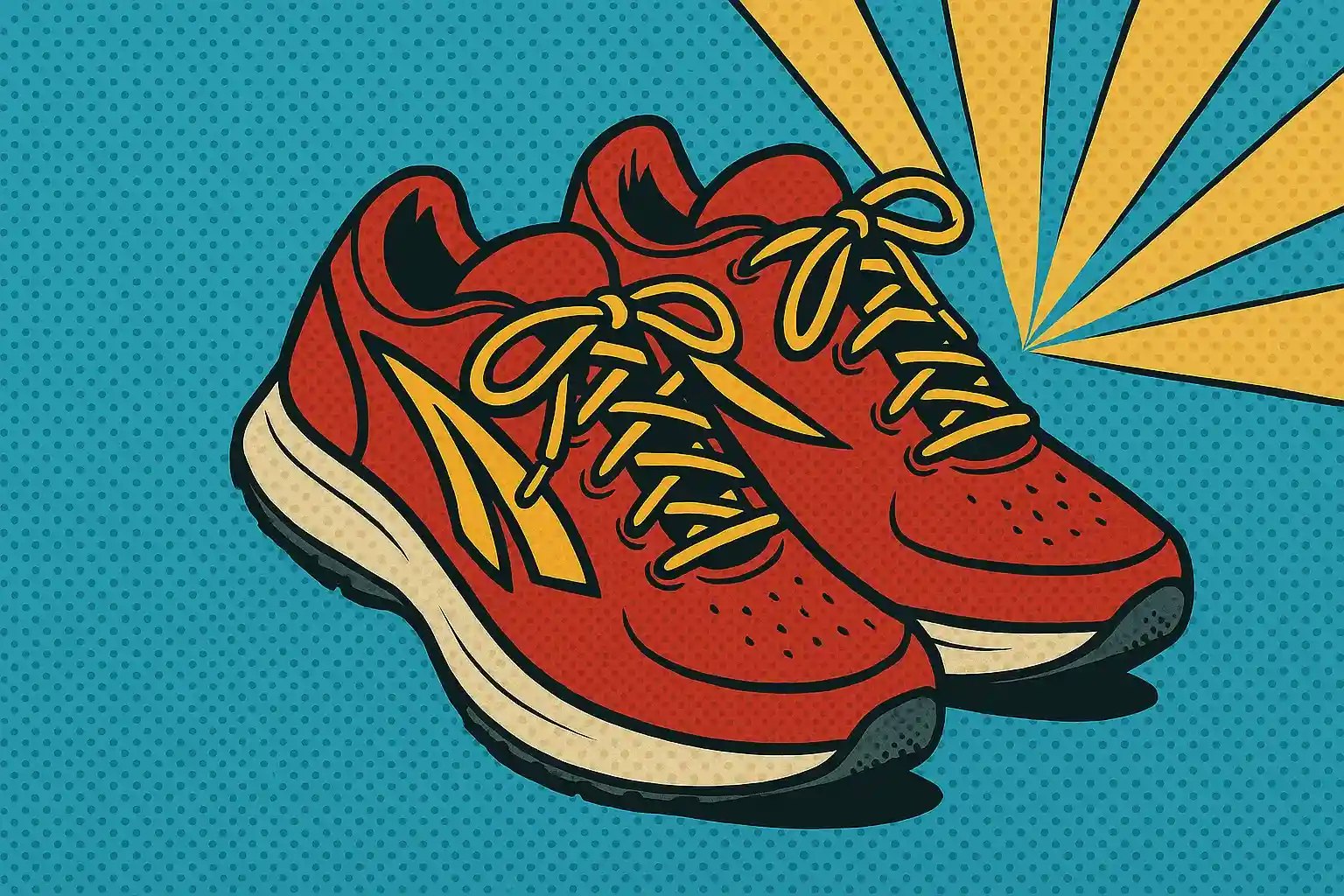 Zeichnung von einem paar Laufschuhe.