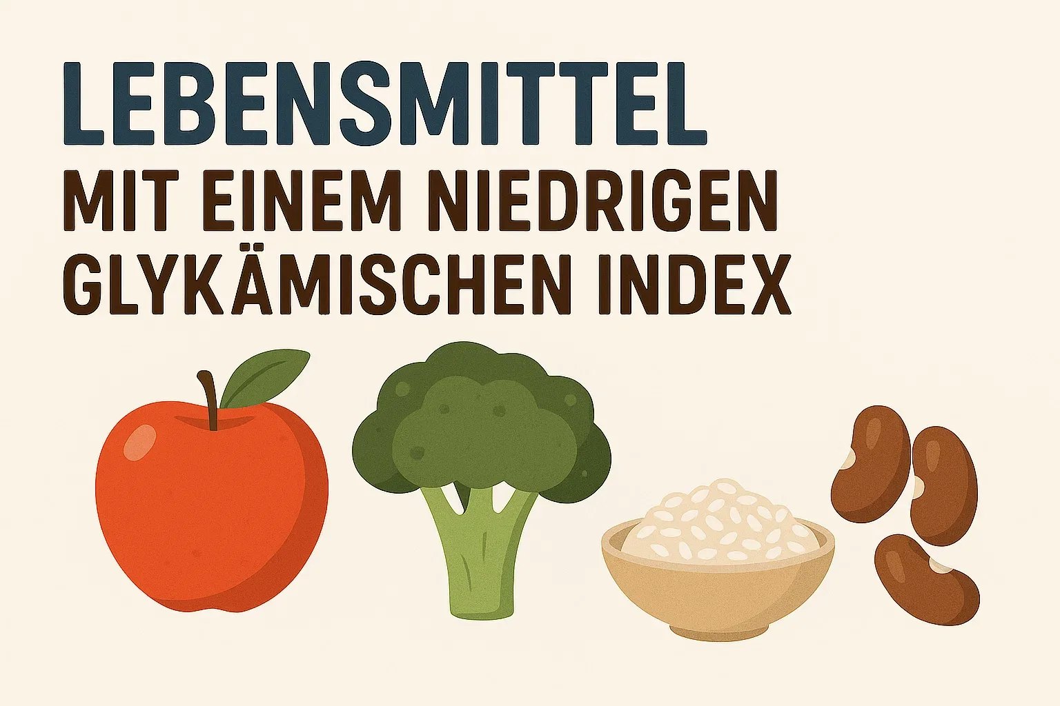 Zeichnung von Lebensmitteln mit einem niedrigen GI.