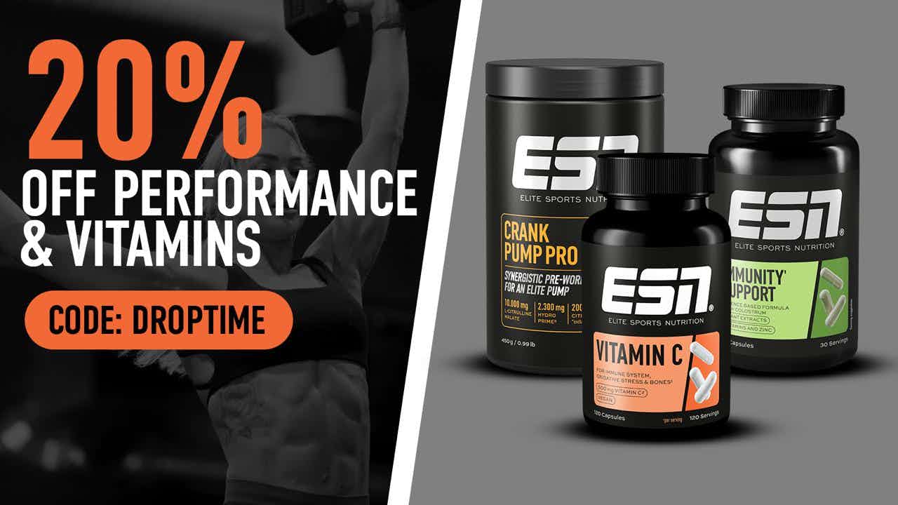 20% off performance & vitamins at ESN
