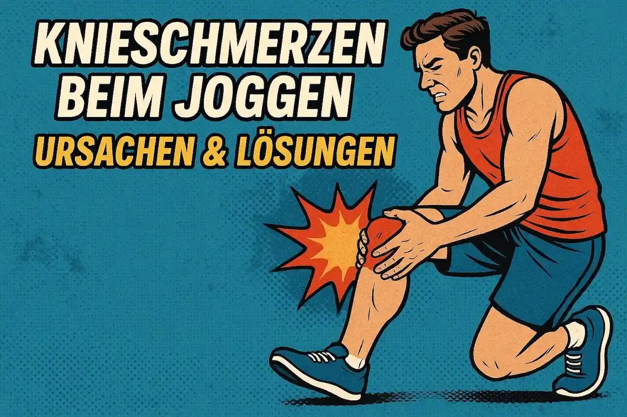 Zeichnung von einem Mann mit Knieschmerzen.