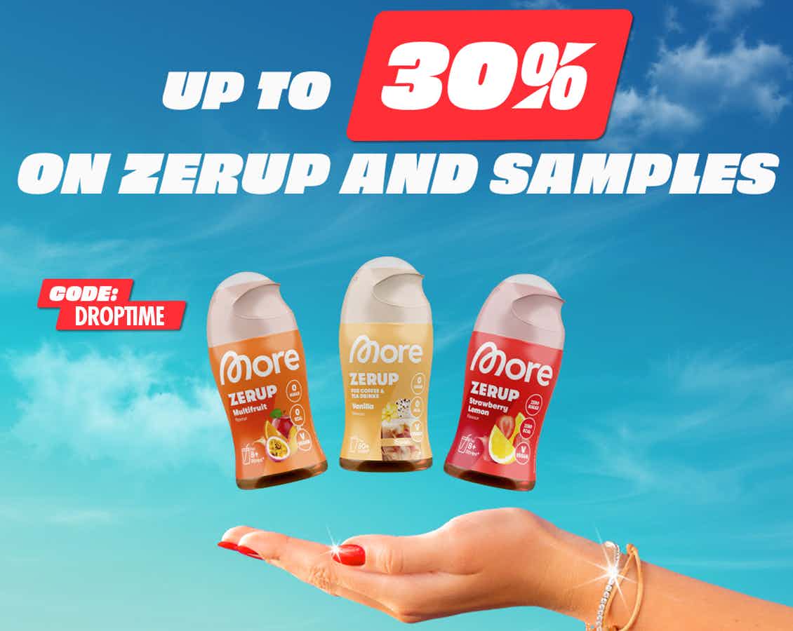 25% off zerups & 30% off samples at MORE