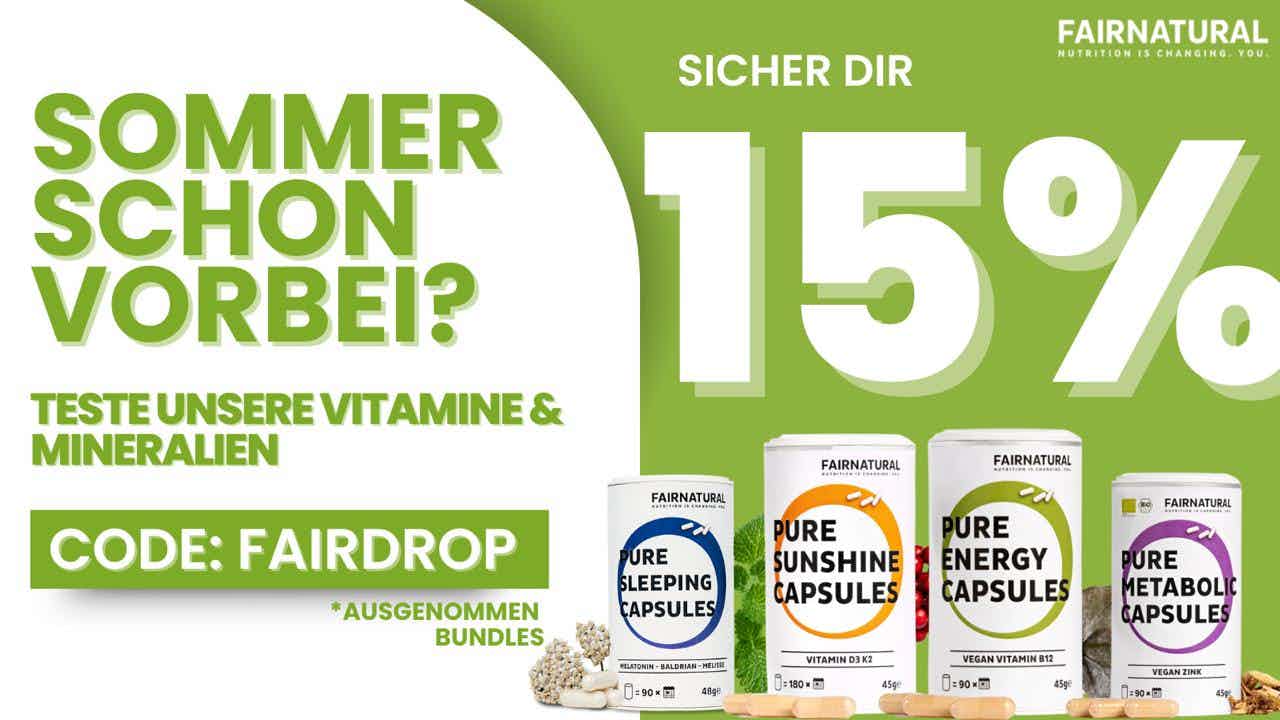 15% auf Vitamine & Mineralien bei Fairnatural