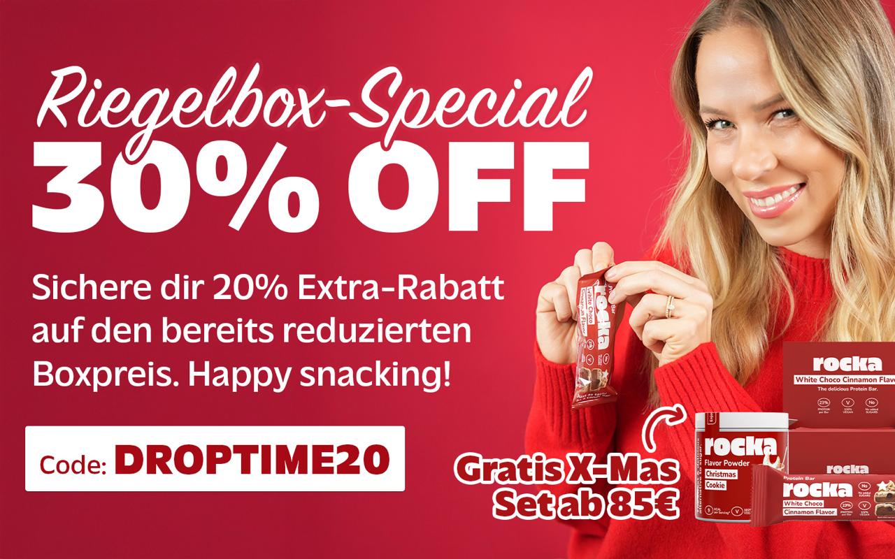 20% auf alle Protein Bar Boxen bei rocka