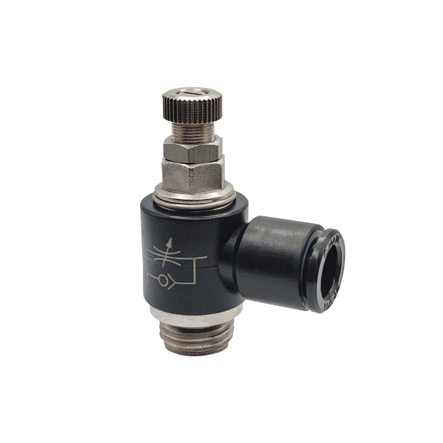 Flow Control with Swivelling acetal push-in fitting - MV38 | Cmatic