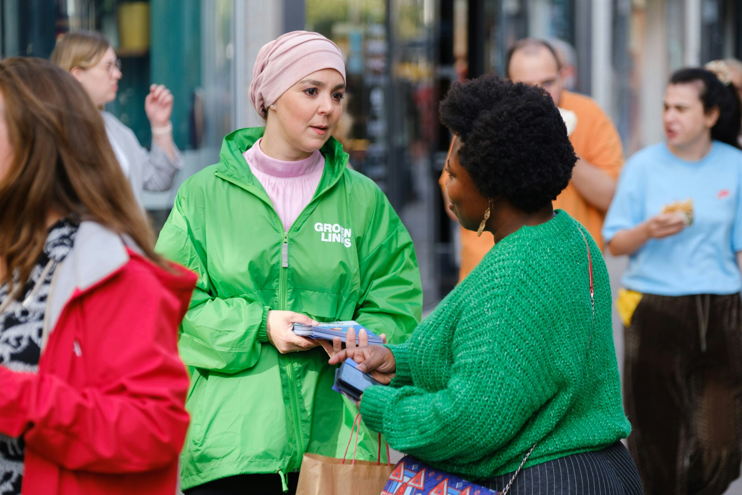 Esmah Lahlah campaigning for GroenLinks
