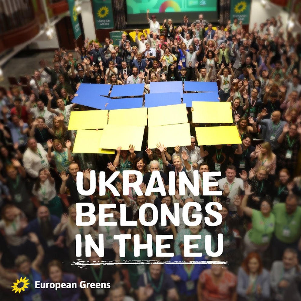 Ukraine belongs in the EU - Picture taken at the European Green Party congress in Vienna, June 2023