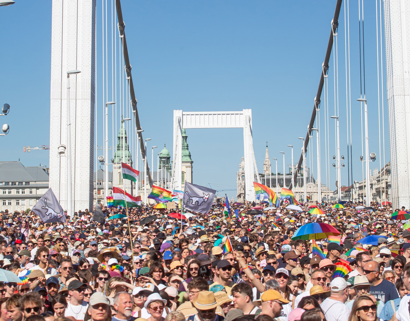 Thousands of people march in Budapest