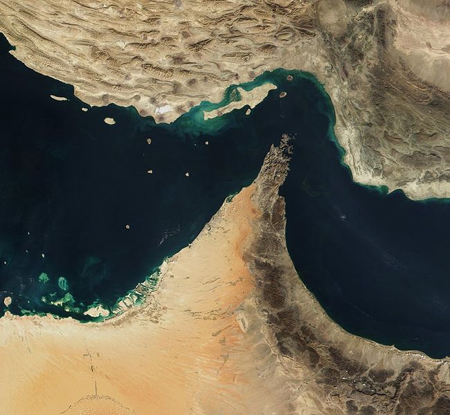 Map of the strait of Hormuz