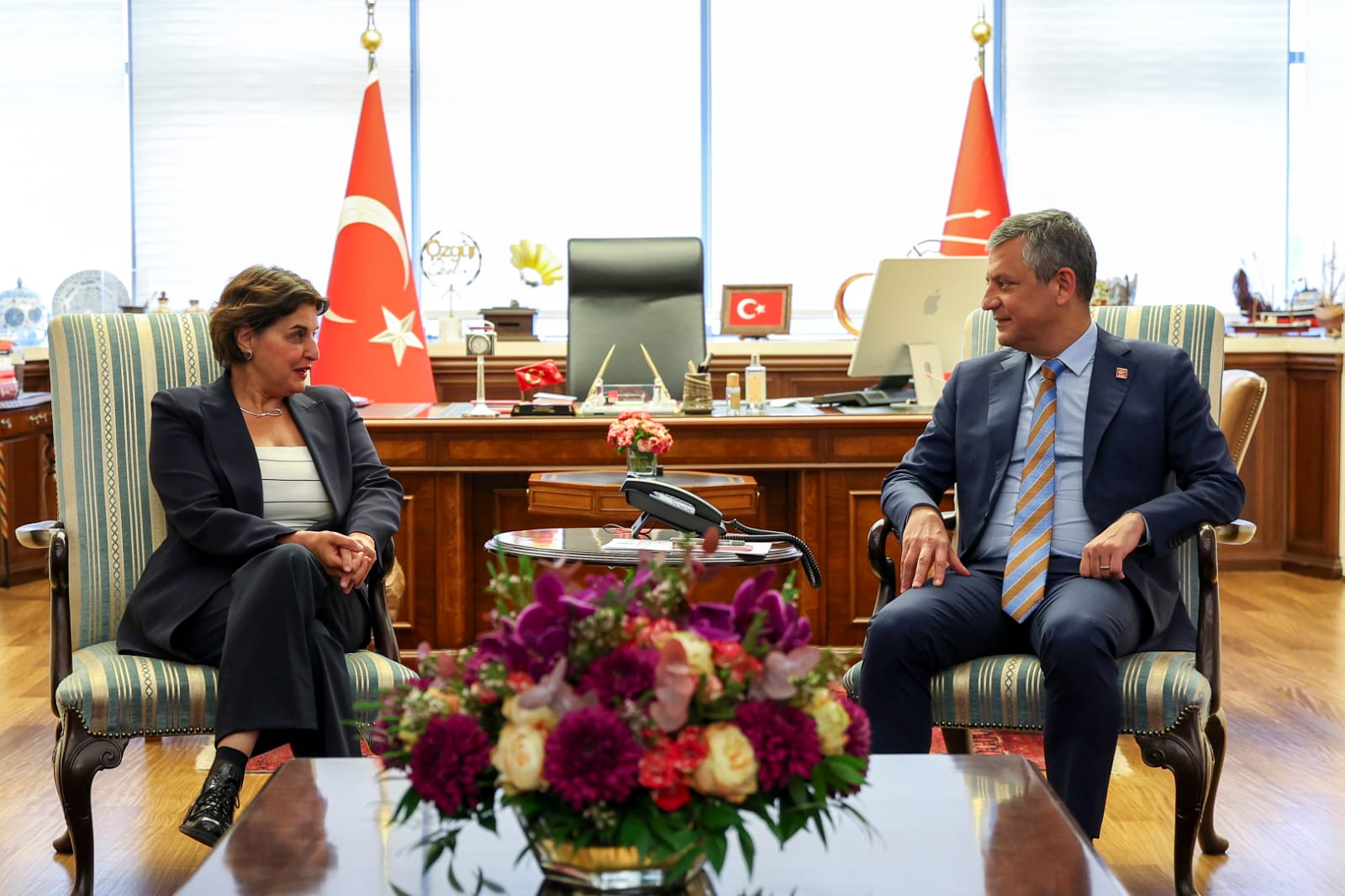 EGP Co-Chair Vula Tsetsi meeting with CHP leader Özgür Özel on Monday 18 May 2026 in Ankara, Turkey