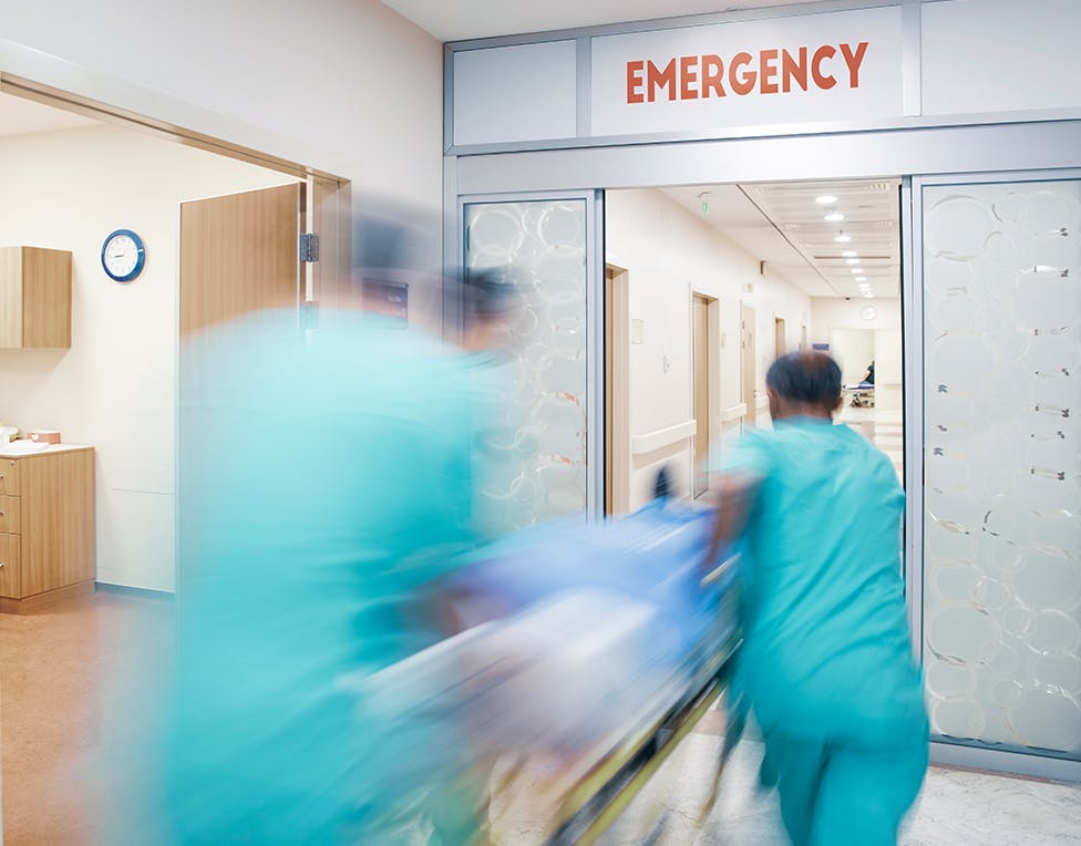 blurred photo of an emergency room