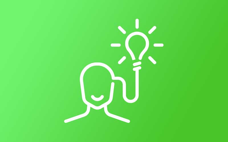 Head with connected bulb next to it