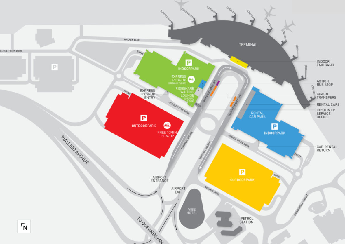 Canberra Airport Parking maps