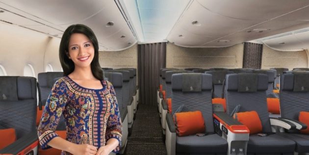 Image for Singapore Airlines' seats on display in airport terminal